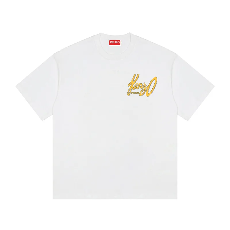 KENZO 23 new fall and winter new men's and women's Same Style letter pattern casual fashion short sleeves Color: Black Apricot White Size: M L XL XXL Three standards available Style number: K 71